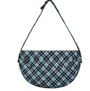 Printed Cuddle Dog Carrier with Curly Sue Liner in Tiffi Plaid with Black Curly Sue Liner